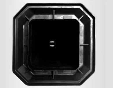 70cm Black Squared Traffic Cone - Application Scene