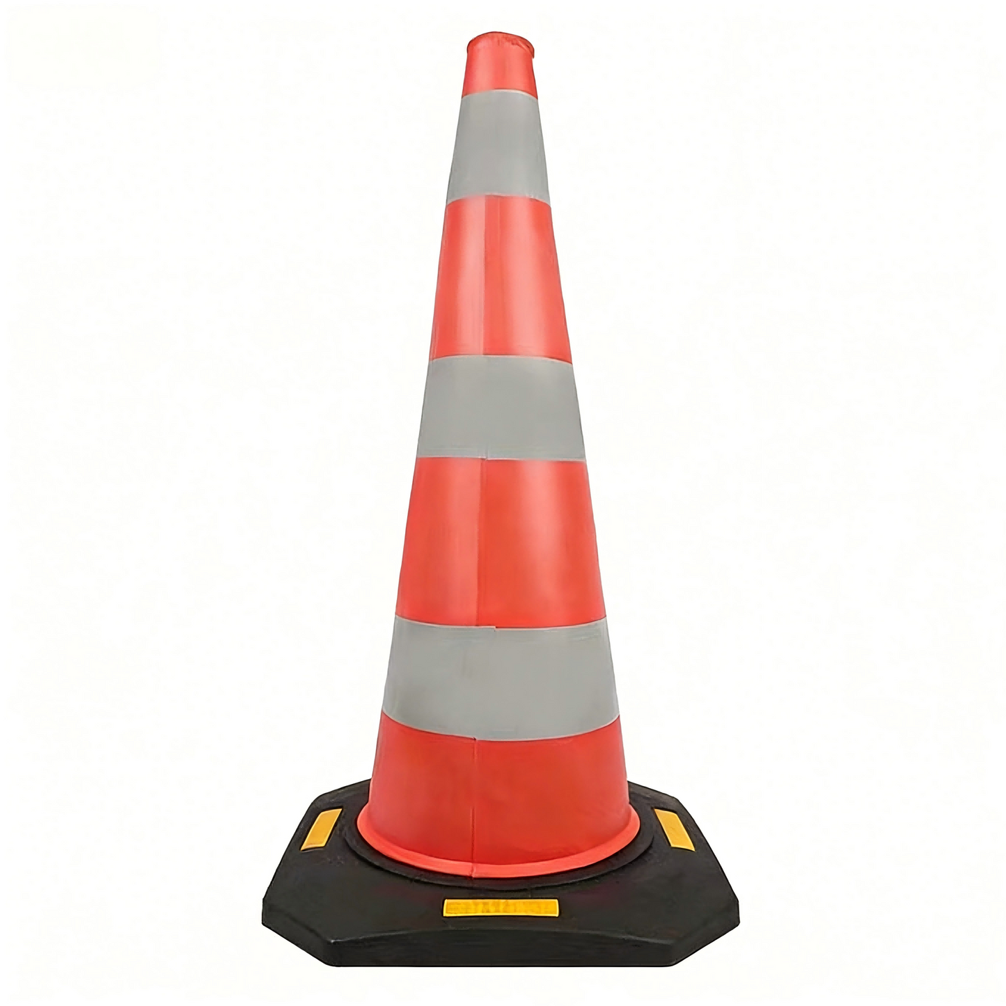 90cm Orange EVA Black Base Traffic Cone - Front View
