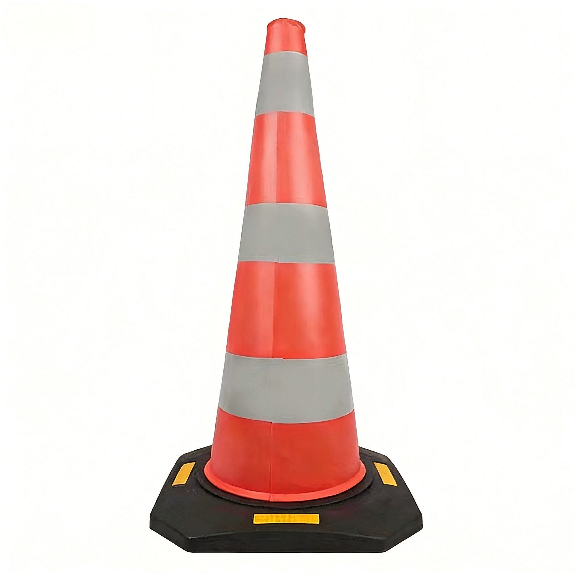 90cm Orange EVA Black Base Traffic Cone - Front View
