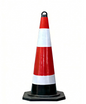 70cm Black Rubber Traffic Cone With Top Ring - Product View
