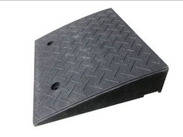 All Black Rubber Curb Ramp - Side View
