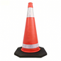 70cm Orange EVA Black Base Traffic Cone - Front View
